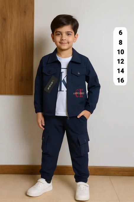 👑 لبسة أولاد أنيقة مكونة من 3 قطع… كيف الصورة كيف الواقع.