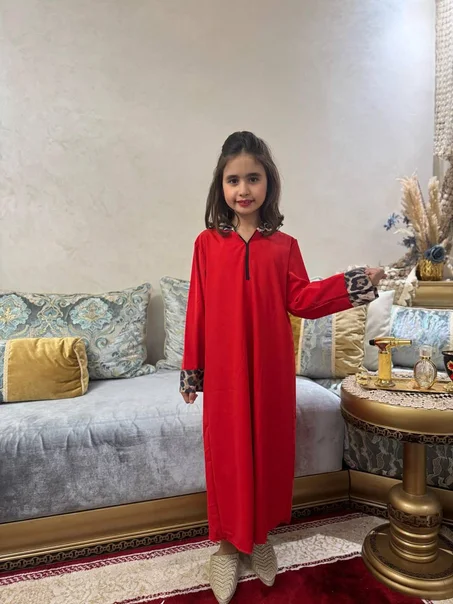 💖 جلابة بنات بثوب كريب روزا – أناقة رمضان للبنوتات