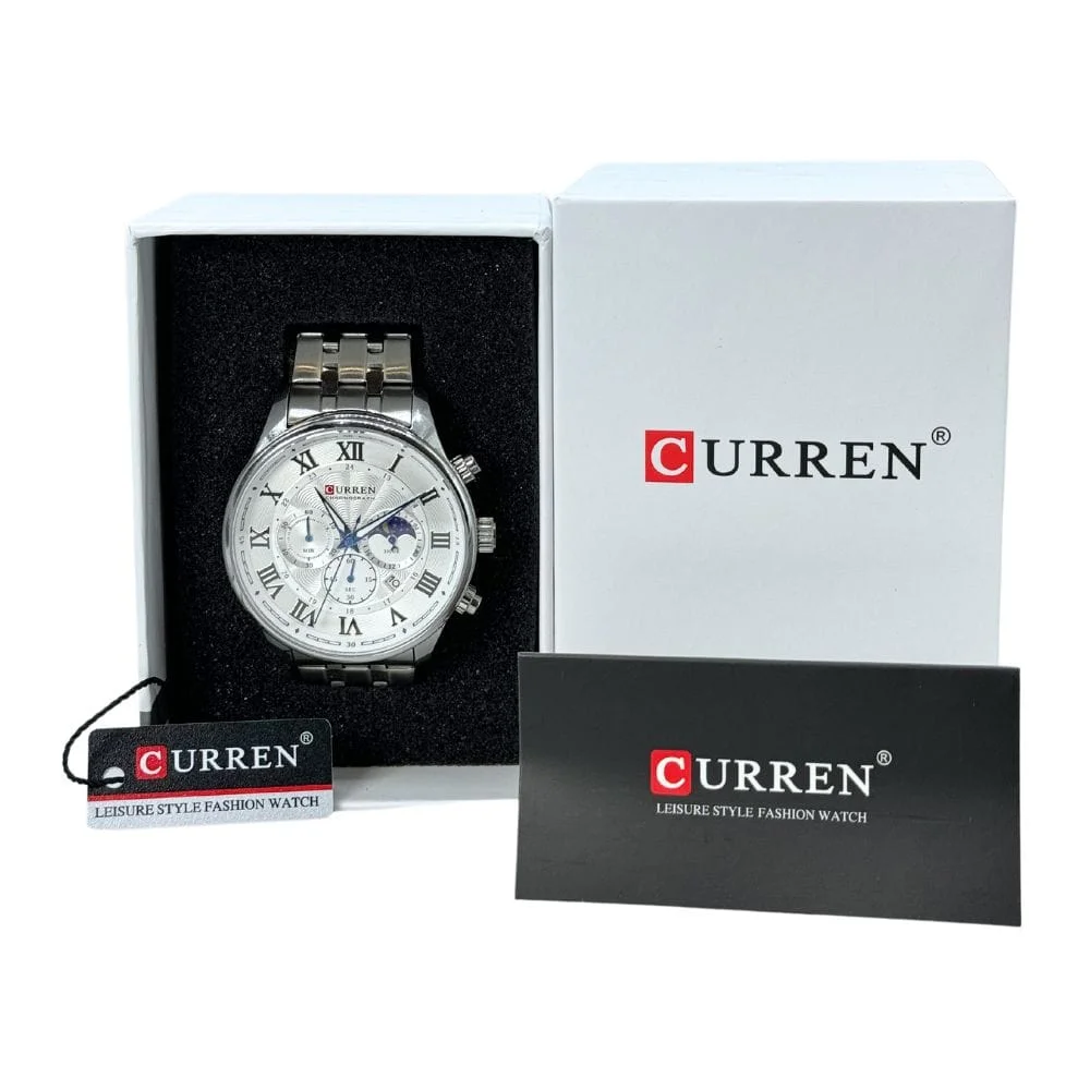 Curren 8427 Montre Chronographe Homme en Acier Inoxydable