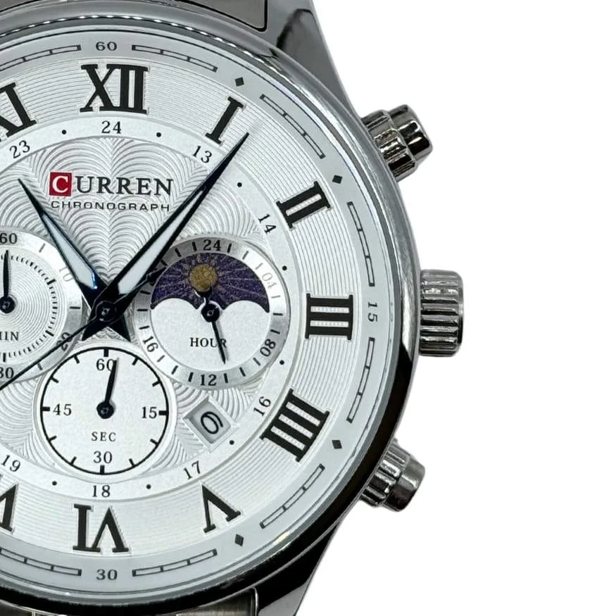 Curren 8427 Montre Chronographe Homme en Acier Inoxydable