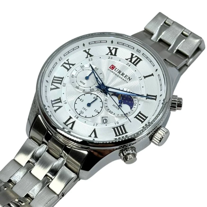 Curren 8427 Montre Chronographe Homme en Acier Inoxydable