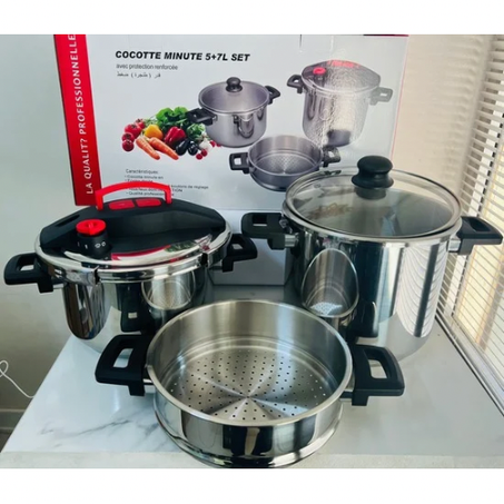 طاقم كوكوط منيت كليبسو 3في1 سافن ستار  (7+5لتر) SERIE COCOTTES MINUTE CLIPSO 3en1 SEVEN STARS 7+5L
