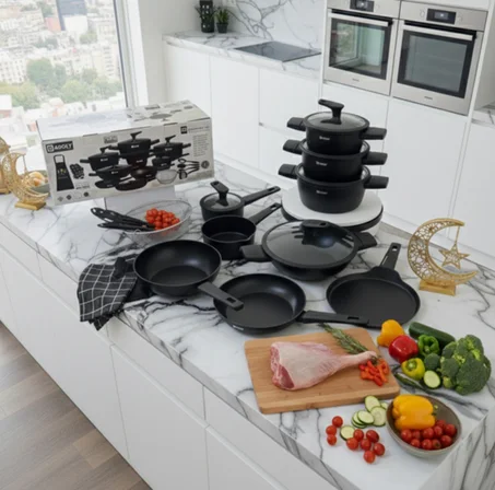 طاقم مطبخ  متنوع بي 21 قطعة من الماركة العالمية  بارولي      SERIE BATTERIE 21 PIECES DE LA MARQUE MONDIEL BAROLY