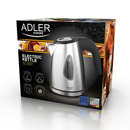 غلاية إنوكس مع ضوء لاد من العلامة الألمانية أدلر  Adler GERMANY  AD 1203 BOUILLOIRE INOX  AVEC LUMIERE LED 1,0 L