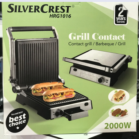 بانينور و شواية فاخرة من الإنوكس 2000 واط سيلفركراست PANINEUSE ET GRILLE  INOX 2000  w SilverCrest
