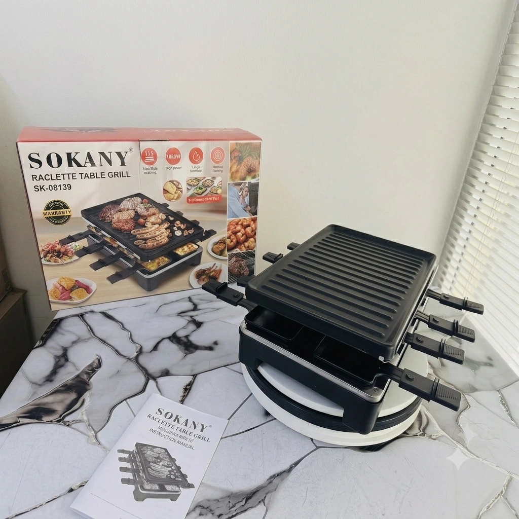 راكليت  شواية  2 في 1 تكفي لثمانية 08 أشخاص بقوة 1600 واط  RACLETTE ET GRILLE 2 EN 1 POUR 08 PERSONNE DE PUISSANCE 1600 W