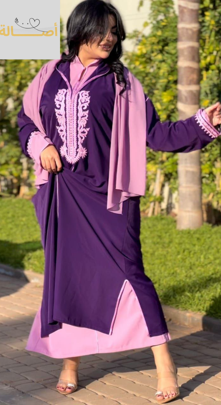 🌙 جلابة مخزنية 2 بياس بالتلبيسة – أناقة وجاذبية 🌙