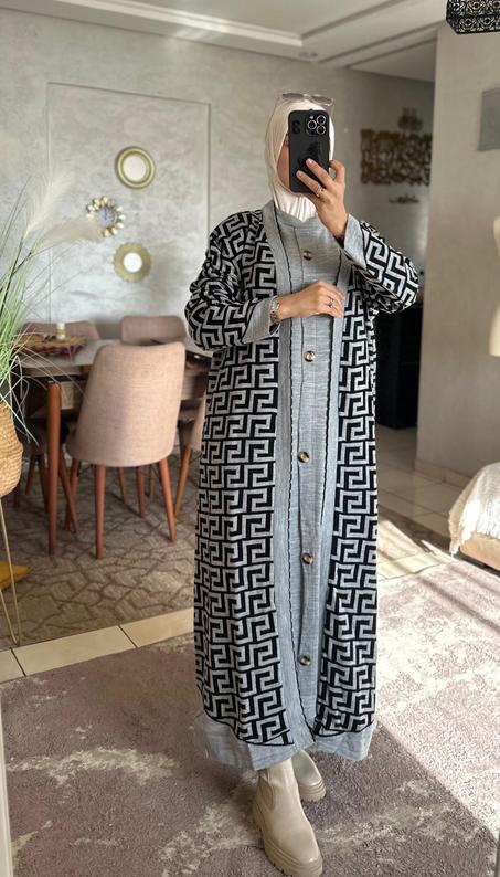✨أناقة لا تضاهى ودفء لا يُقاوم: طقم الكارديجان الطويل بتصميم تركي عصري✨
