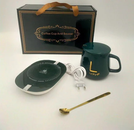 Lucky Tasse à café en céramique + coussin chauffant automatique