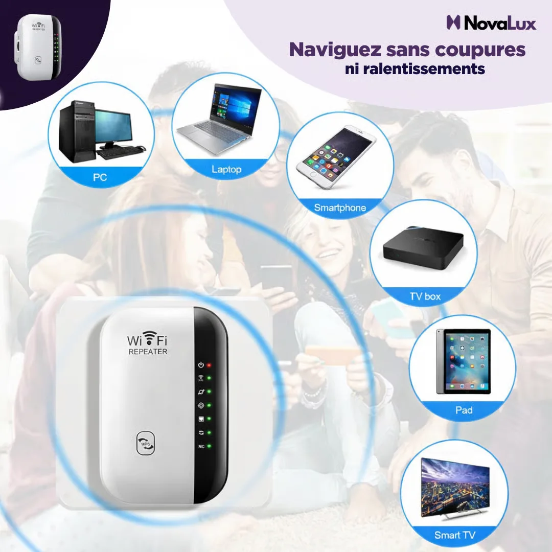 WifiRepeater™ | Amplificateur WiFi intelligent pour une connexion stable partout chez vous