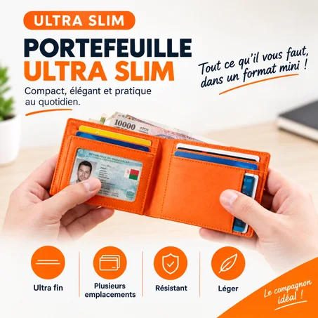 Porte-cartes de crédit en cuir et fibre de carbone avec protection RFID