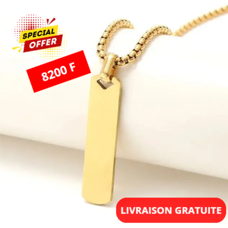 Chaîne Mixte Plaquée de Luxe avec Gravure Personnalisée - 2 Couleurs Disponibles (Or ou Argent )