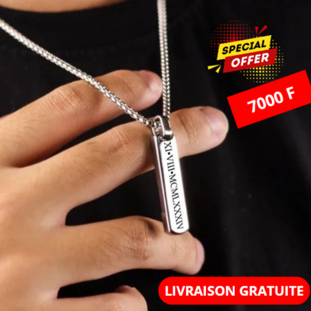 Chaîne Mixte Plaquée de Luxe avec Gravure Personnalisée - 3 Couleurs Disponibles (Argent, Noir, Or)