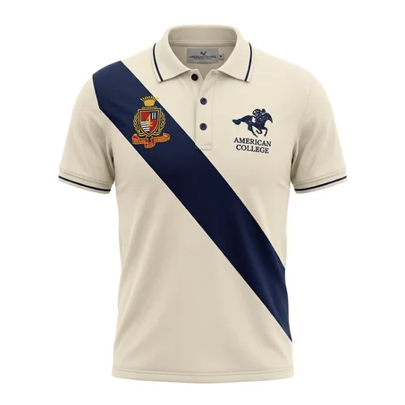 American College Polo pour Homme -BEIGE