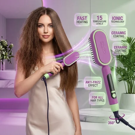 Peigne Pour Cheveux Chauffante Lissante Pro 988F°