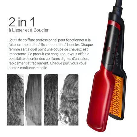 مكواة فرد وتجعيد الشعر 2 في 1