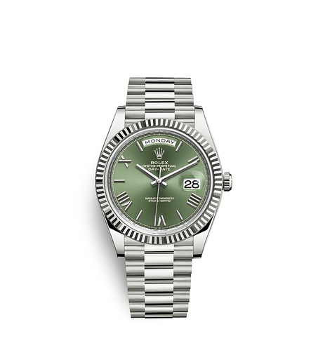 ROLEX DAY-DATE SILVER-GREEN