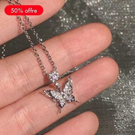 Collier Papillon Diamanté – L’éclat d’une beauté aérienne