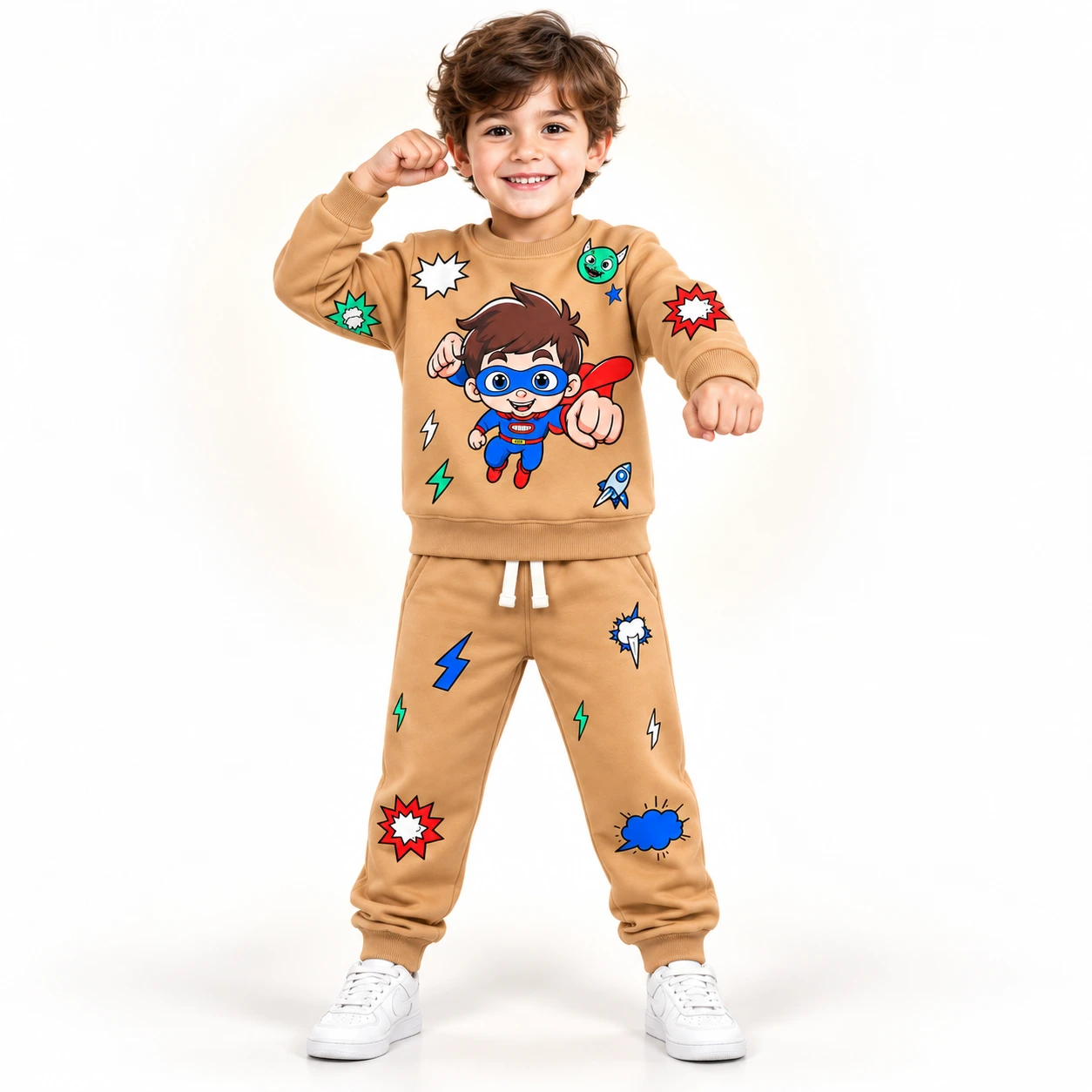 Ensemble 3D Flying Boy Beige -  Premuim Montonet Turc