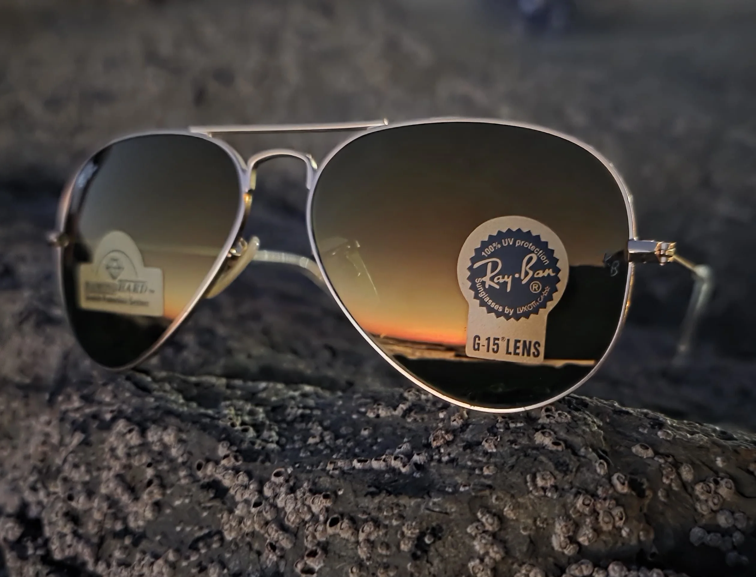Lunettes de soleil Ray-Ban RB3025 Aviator – Verres miroir dorés G-15 avec protection ultra-résistante