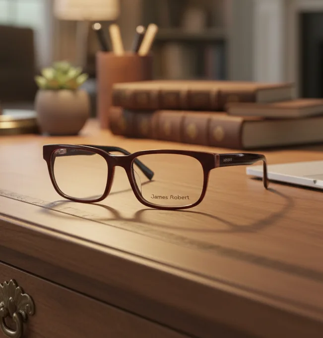 Lunette James Robert JR06 – Acétate Marron Écaillé – Élégance Rectangulaire Classique