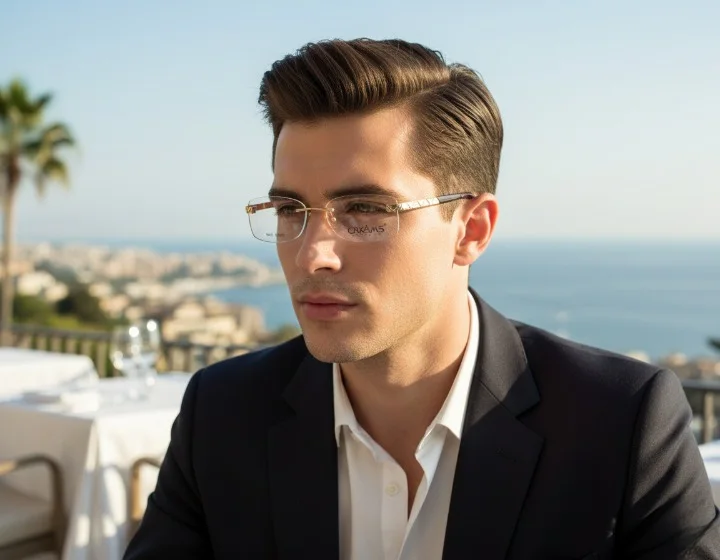 lunette Percée CRKAMS CR6255 – Dorée & Textured Gold – Élégance Minimaliste