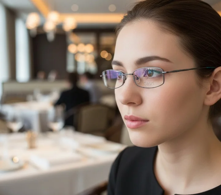 Lunette Optique Oasis Flora – Gris Bleu Satiné – Design Rectangulaire Fin