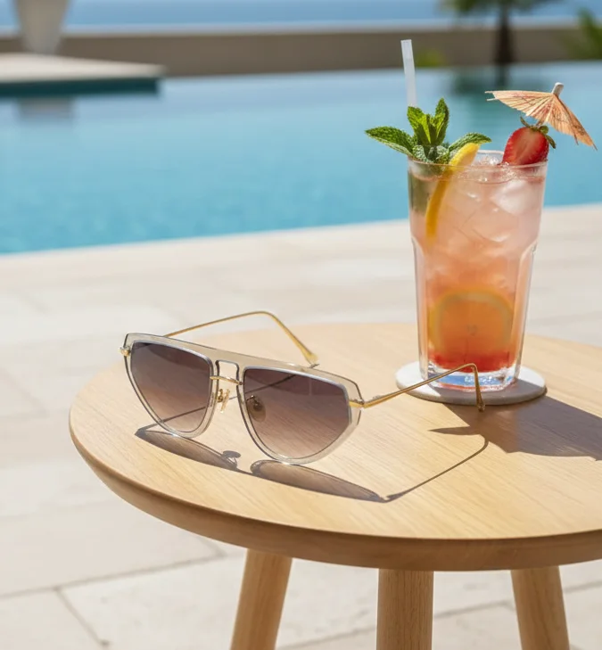 Lunettes de Soleil Christian Dior – Design Papillon Crystal & Or – Élégance Haute