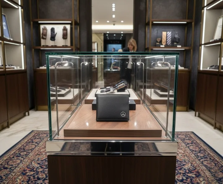 Portefeuille Mercedes en Cuir Noir