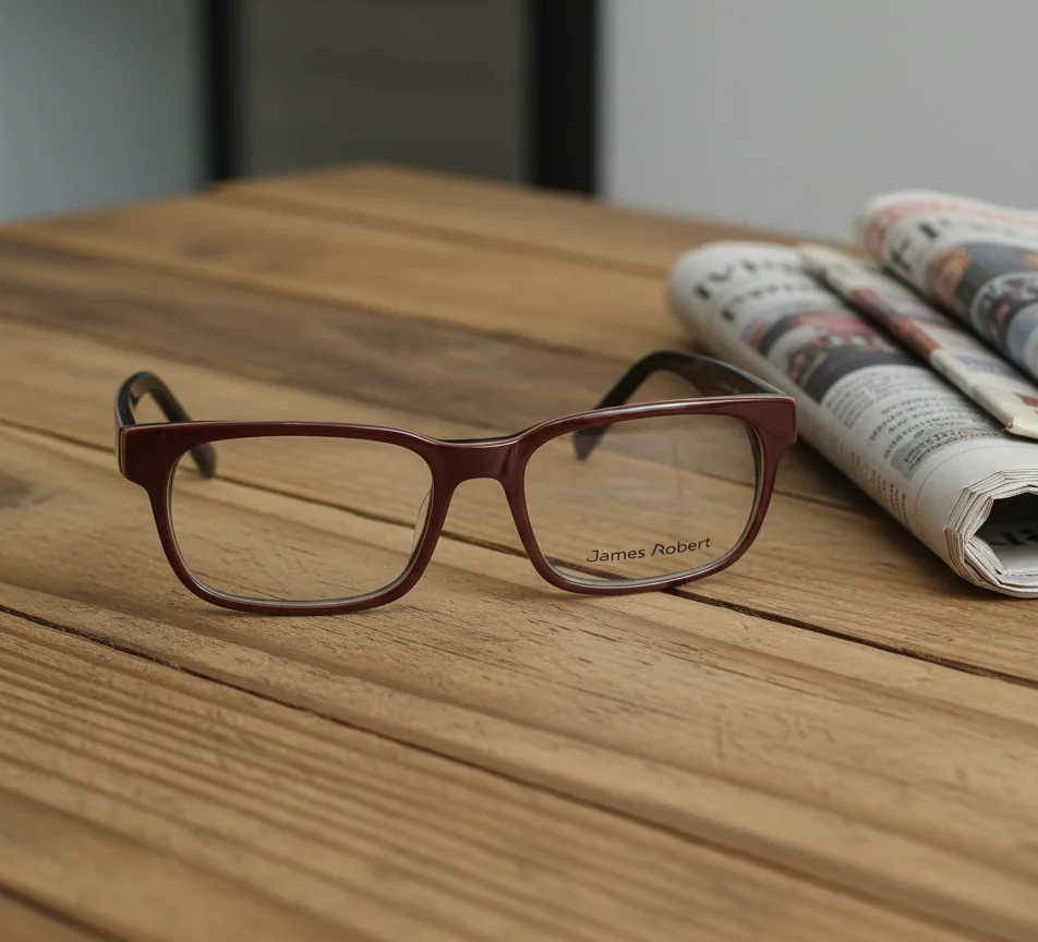 Lunette James Robert JR06 – Acétate Marron Écaillé – Élégance Rectangulaire Classique