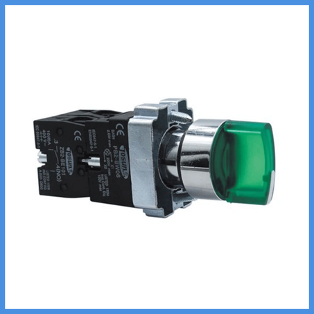 commutateur rotatif lumineux vert 2 postion