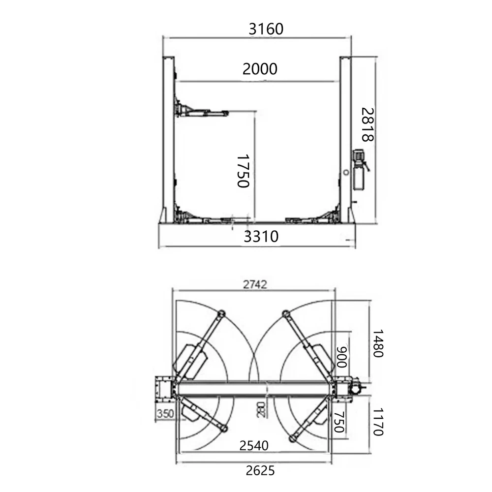 Katool 12000 Lbs Two Post Auto Lift 4HP Single Lock Release 2-Post Car Lift
