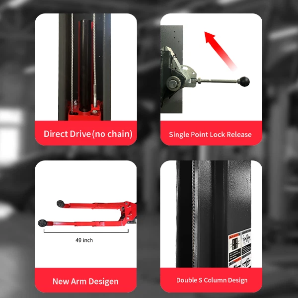 Single Lock Two Post Lift 11000lbs asymmetry arm 2 Post Auto Lift