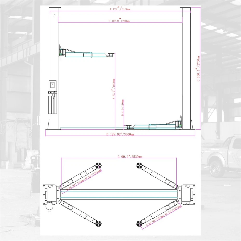 XK 11,500lbs Car Lift 1150 2 Post Lift Auto Truck Hoist 220V - Free Shipping
