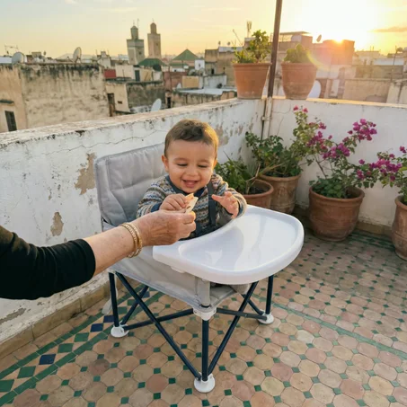 كرسي الأكل المتنقل للرضع
