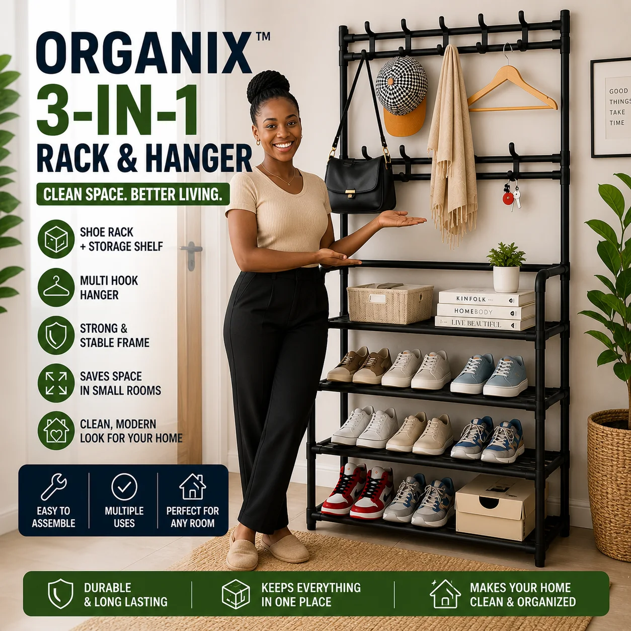 ORGANIX™ 3-in-1 Rack & Hanger