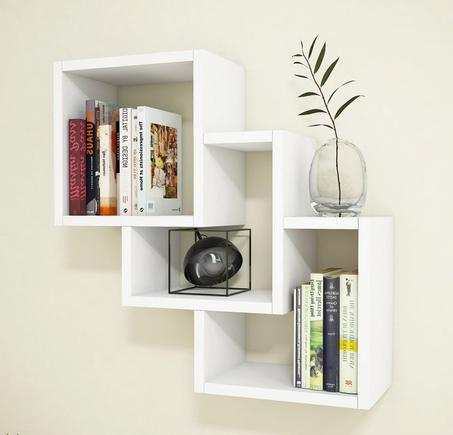 رفوف منزلية بتصميم عصري مكون من 3 مربعات متناسقة