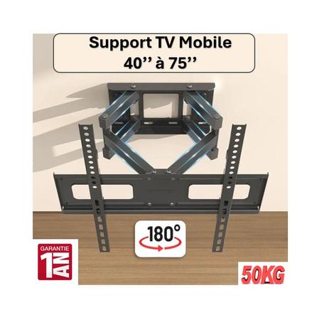 Support Tv double bras haute qualité mobile adabptable de 40