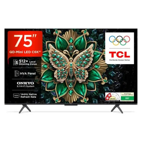 TCL 75C6K Mini LED QLED Google Tv - Premuim – QD – Mini LED – 4K 75 – 144HZ VRR  HDR10  75C6K