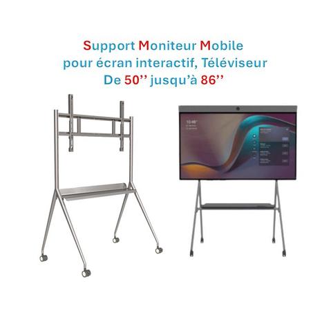 Support Mobile adaptable de qualité pour écran interactif moniteur et tv de 50