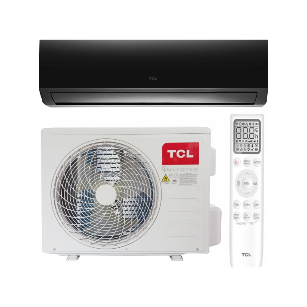 CLIMATISEUR TCL 12000 BTU INVERTER WIFI MIROIR NOIR