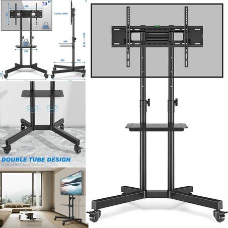 Support TV sur Pied Roulant Mobile de 32" à 75" mobile adaptable haute qualité