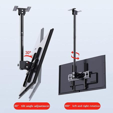 Support Tv de 32'' à 75'' Rotatif 360° du plafond