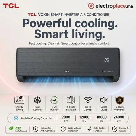 CLIMATISEUR TCL 9000 BTU INVERTER R32 BLACK