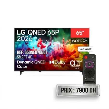 TV LG QNED 65P SMART 4K Marque : LG Référence : 65QNED70B6T