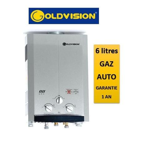 Goldvision Chauffe eau automatique à gaz 6 litres avec afficheur de température