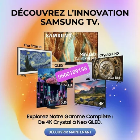 LA GAMME TV SAMSUNG  COMPLÈTE DES TÉLÉVISEURS SAMSUNG EST DISPONIBLE ! QLED OLED MINI LED 4K CRYSTAL EUROP