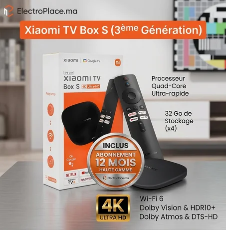 Xiaomi TV Box S (3ème Génération) 32 Go 4K Ultra HD