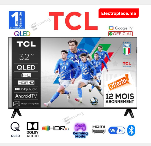 TV TCL QLED 32  32S5K Full HD – Smart TV avec HDR10, Dolby Audio et Chromecast Qualité PLus abonnement IP