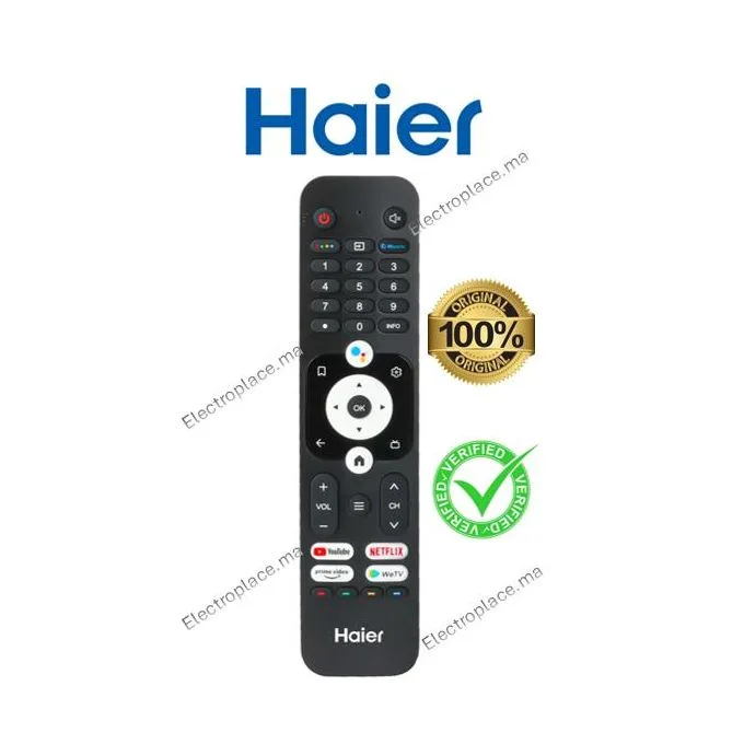 T&eacute;l&eacute;commande Originale Haier HTR-U32R Vocale - Smart TV & Google TV Maroc – photo 1